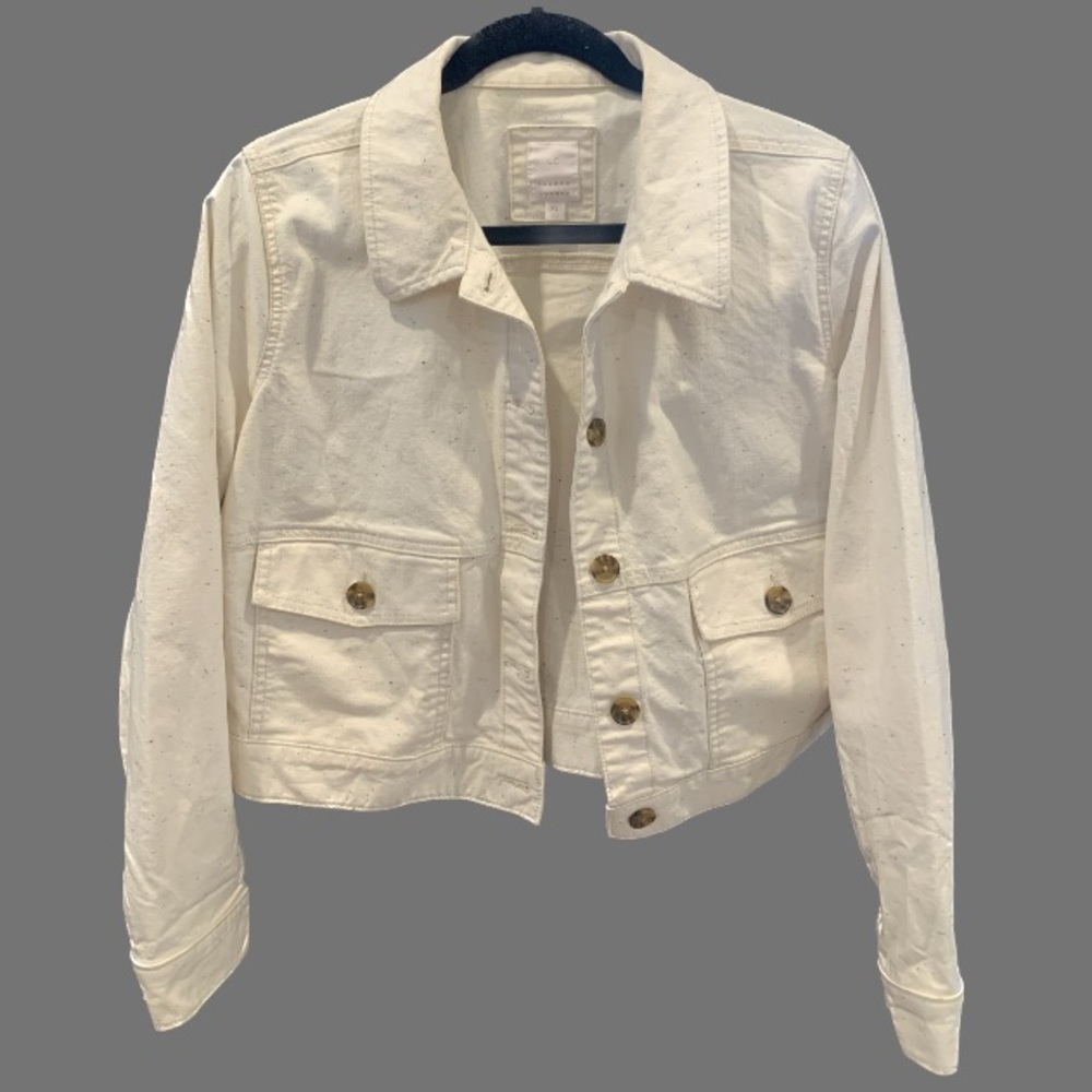 Lauren Conrad cream denim jacket